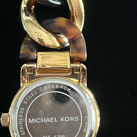 MICHAEL KORS Tortoise Shell & Gold Toned Links Watch - Picture 9 of 16